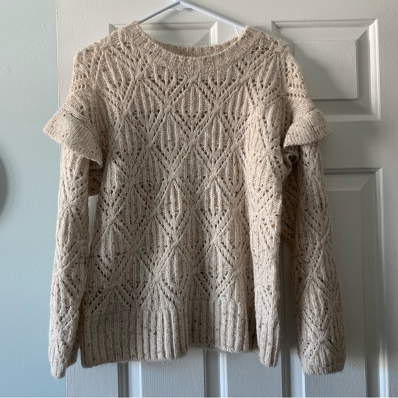 Sweater with Shoulder Ruffles - Picture 2 of 6